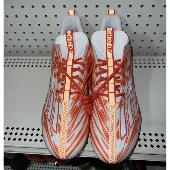 Adidas AdiZero 12.0 Mens Football Cleats Size 14 White Orange H03639 - Picture 4 of 8